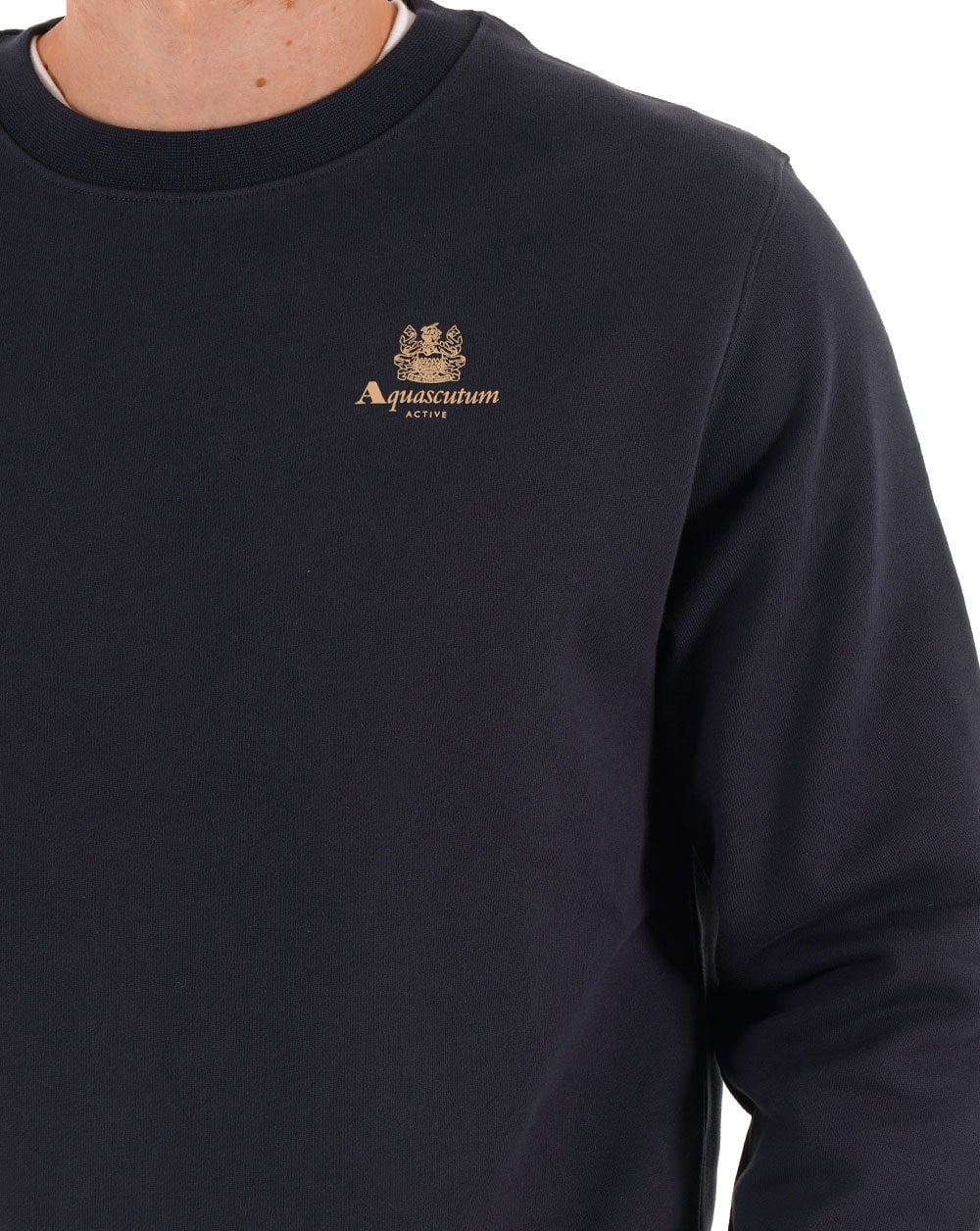 Aquascutum Small Logo Crew Sweatshirt Navy - Image 2