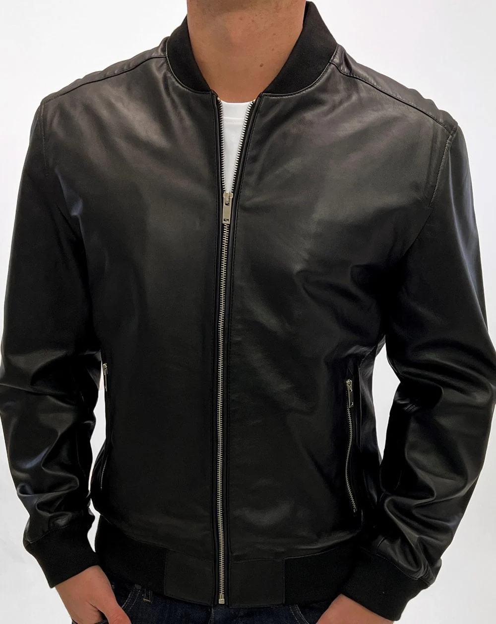 Archive Leathers Bomber Jacket Black - Image 3