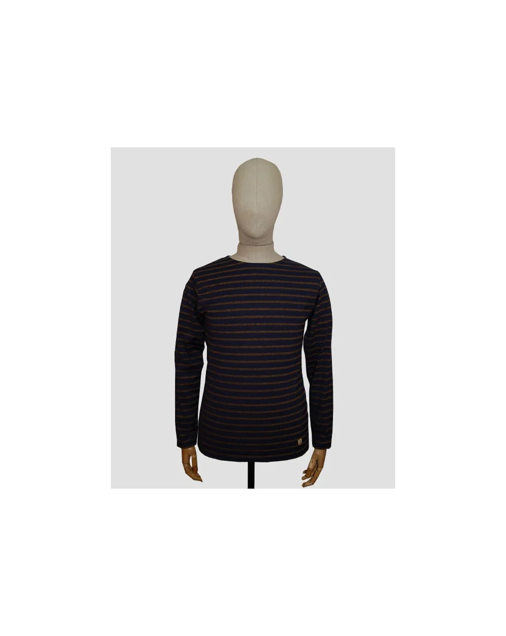 Armor-lux Striped Long Sleeve T-shirt Navy/tan