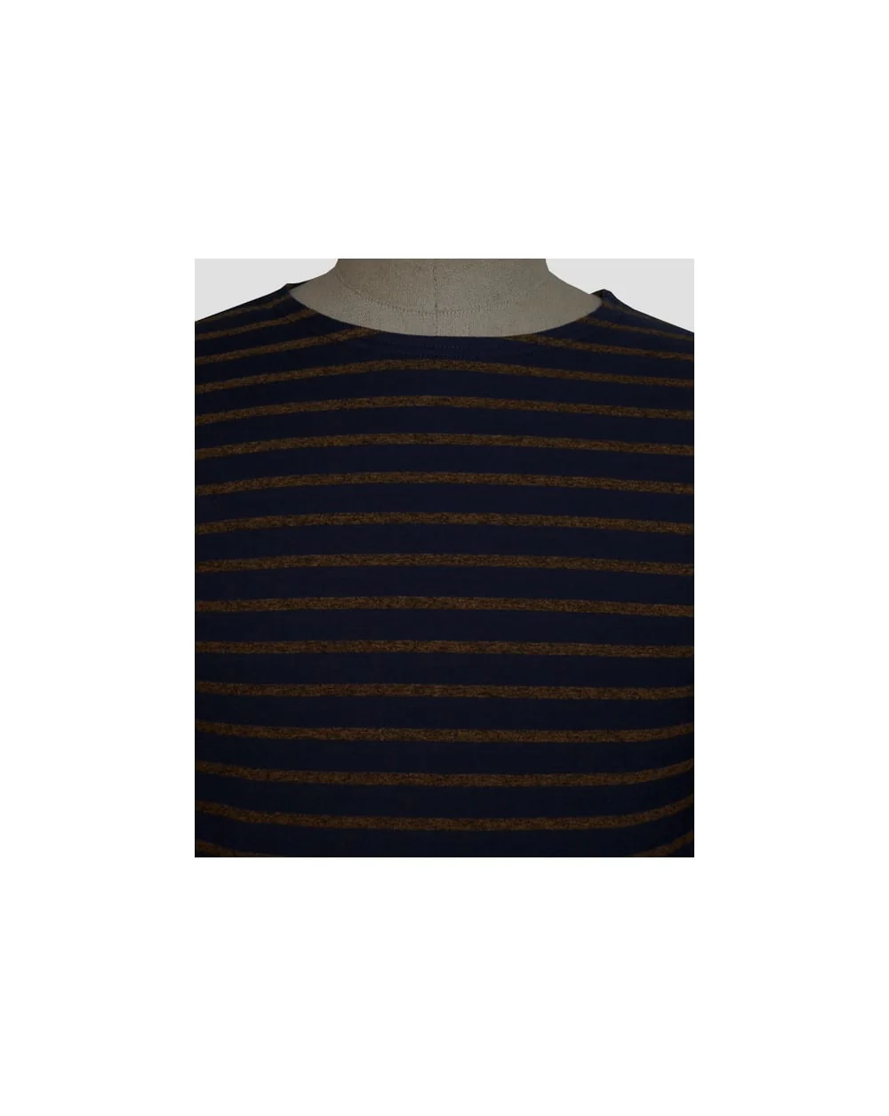Armor-lux Striped Long Sleeve T-shirt Navy/tan - Image 3