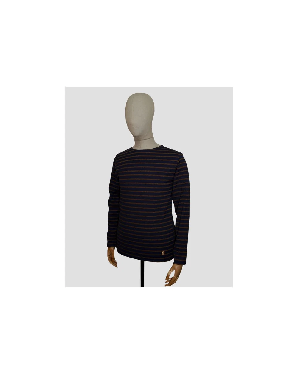 Armor-lux Striped Long Sleeve T-shirt Navy/tan - Image 4