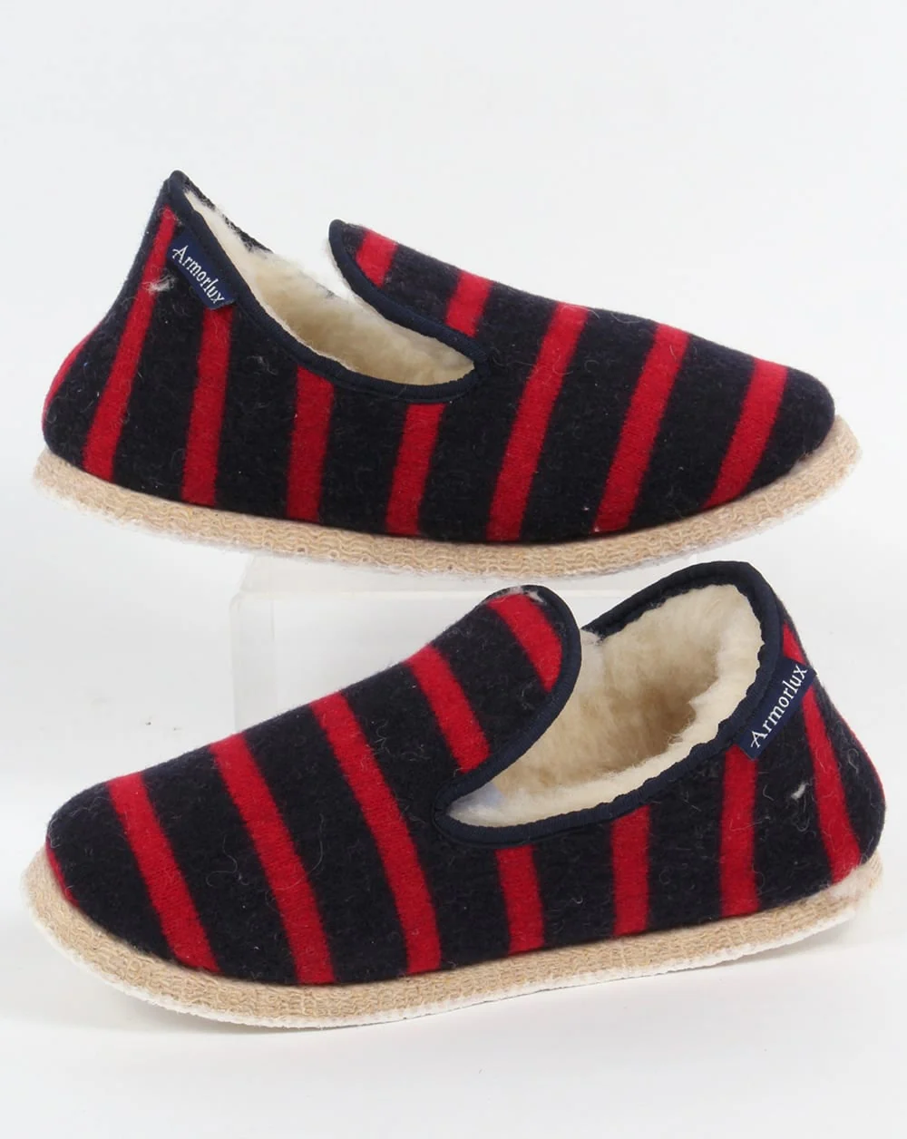 Armor-lux Wool Slippers Navy/red - Image 3