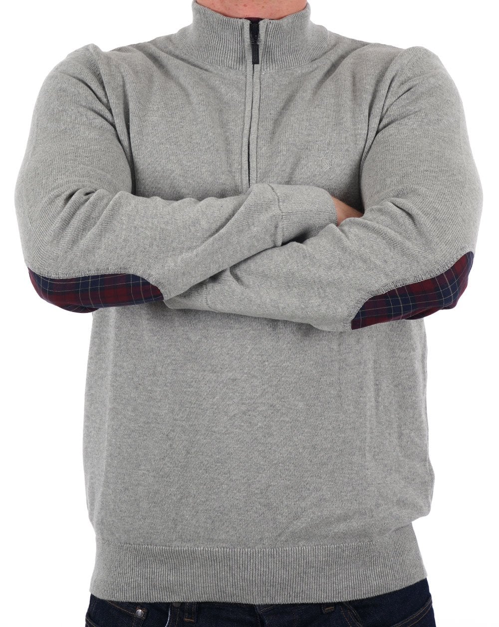 Barbour Avoch Half Zip Sweater Grey Marl - Image 2