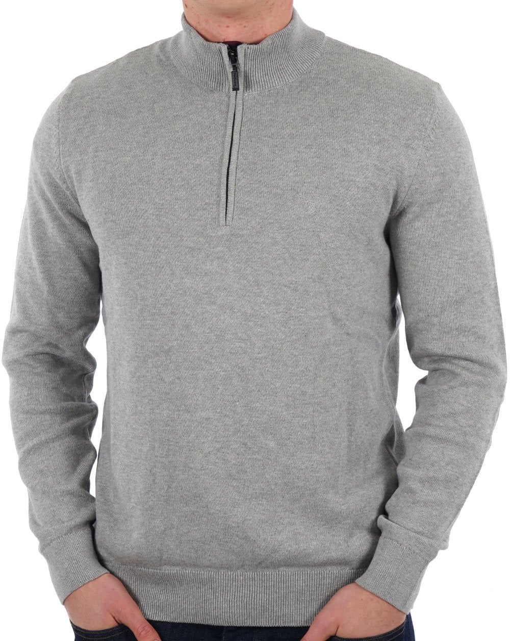 Barbour Avoch Half Zip Sweater Grey Marl - Image 3