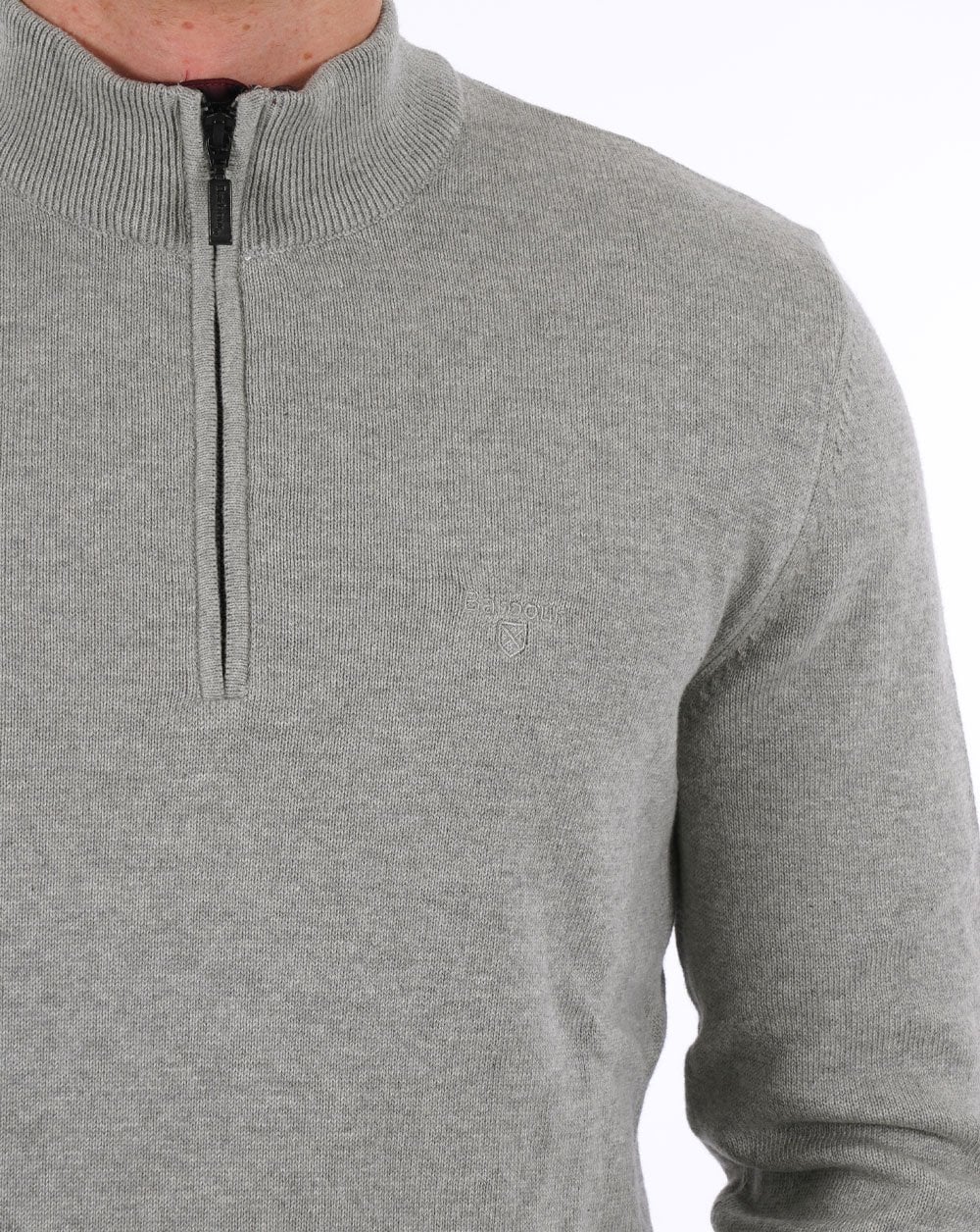 Barbour Avoch Half Zip Sweater Grey Marl - Image 4