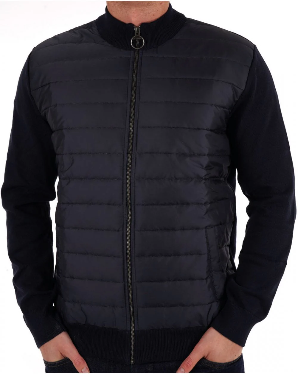 Barbour Baffle Zip Through Jacket Navy
