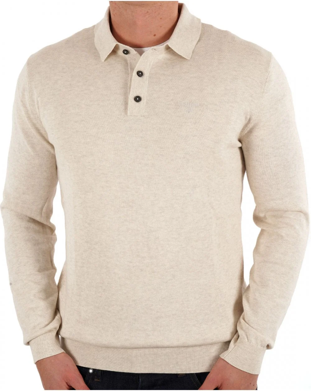 Barbour Bassington Knitted LS Polo Mist - Image 3