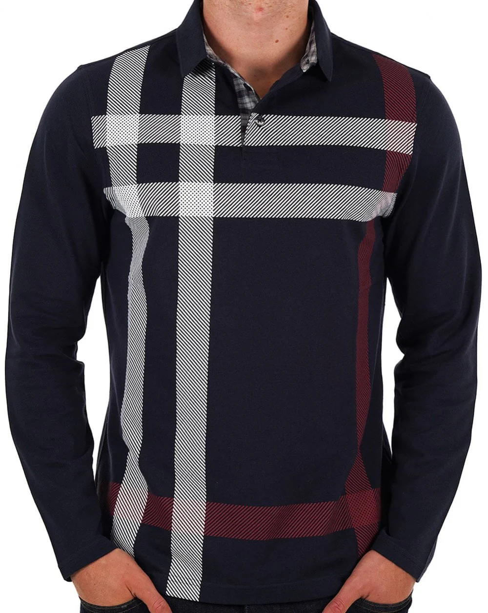 Barbour Blaine Long Sleeve Polo Shirt Dark Navy - Image 3