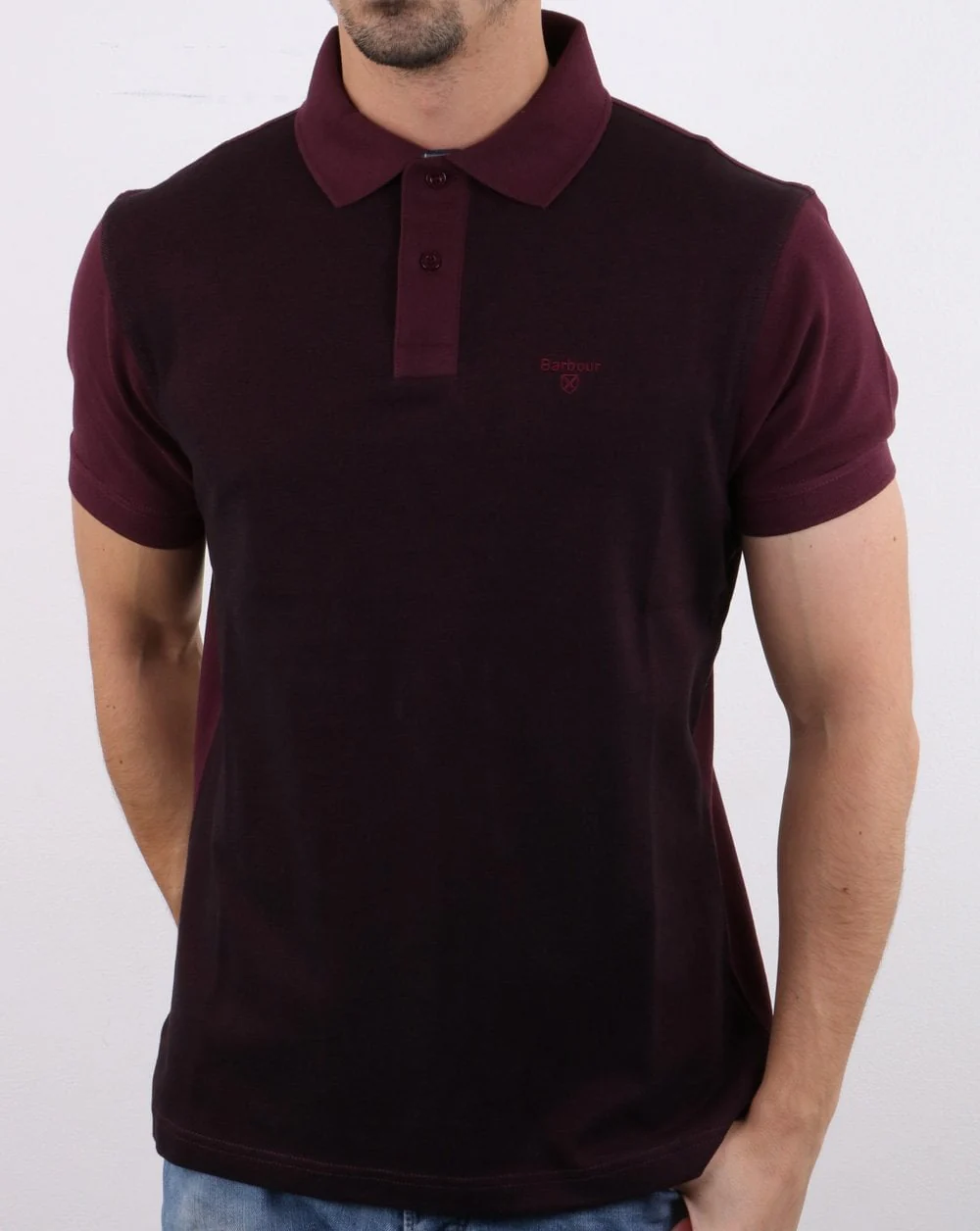Barbour Bonar Polo Shirt Burgundy - Image 2