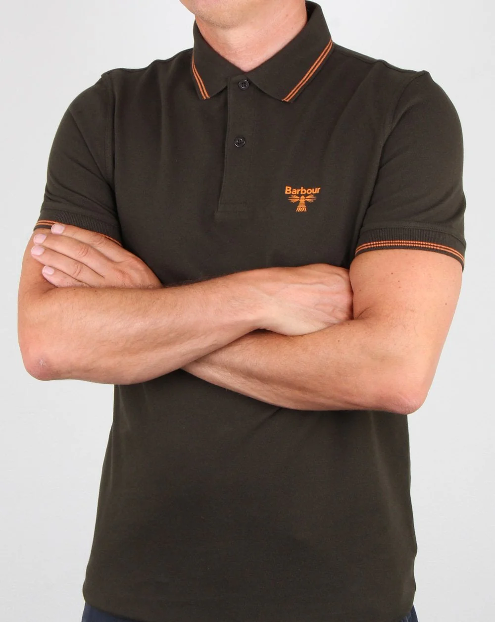 Barbour Business Beacon Tipped Polo Shirt Forest Green - Image 3
