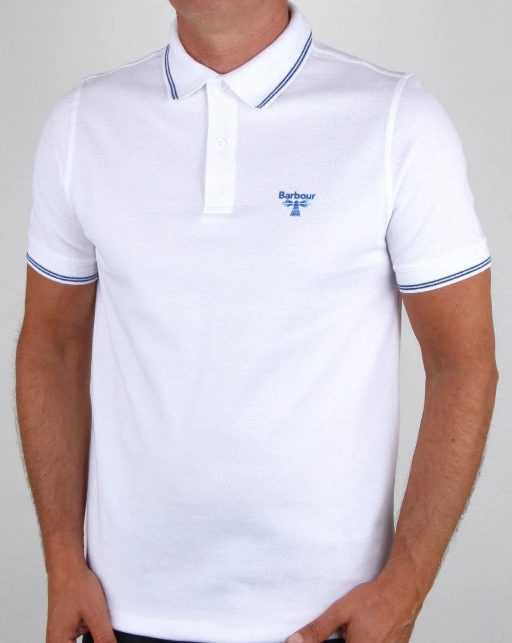 Barbour Business Beacon Tipped Polo Shirt White - Image 3