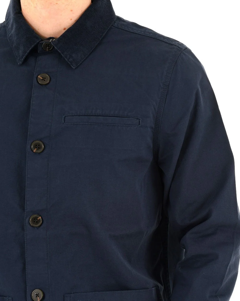 Barbour Cord Collar Overshirt Navy - Image 3