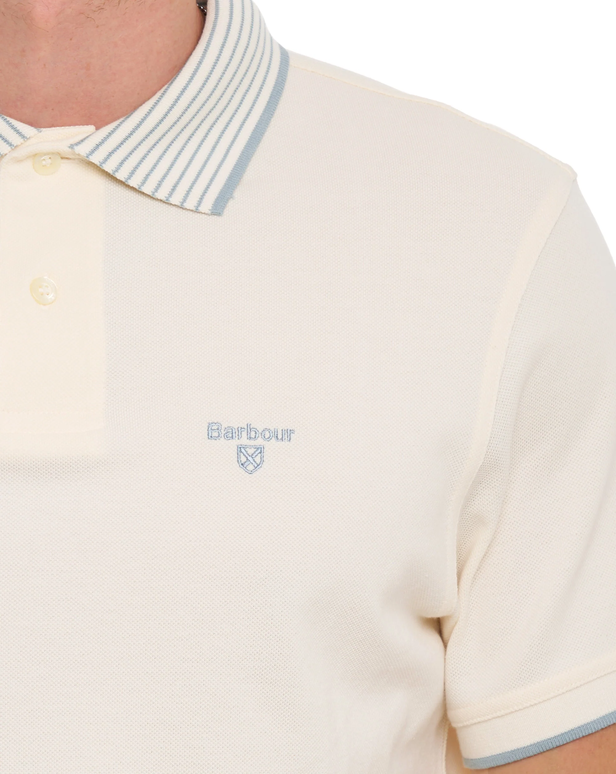 Barbour Denwick Polo Shirt Whisper White - Image 2