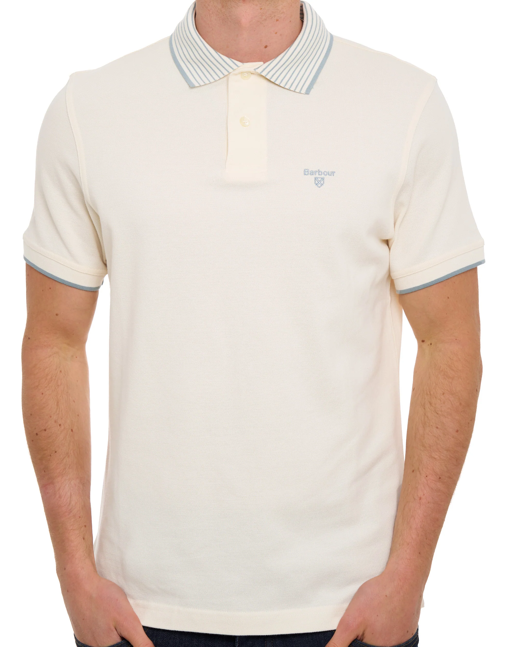 Barbour Denwick Polo Shirt Whisper White - Image 3