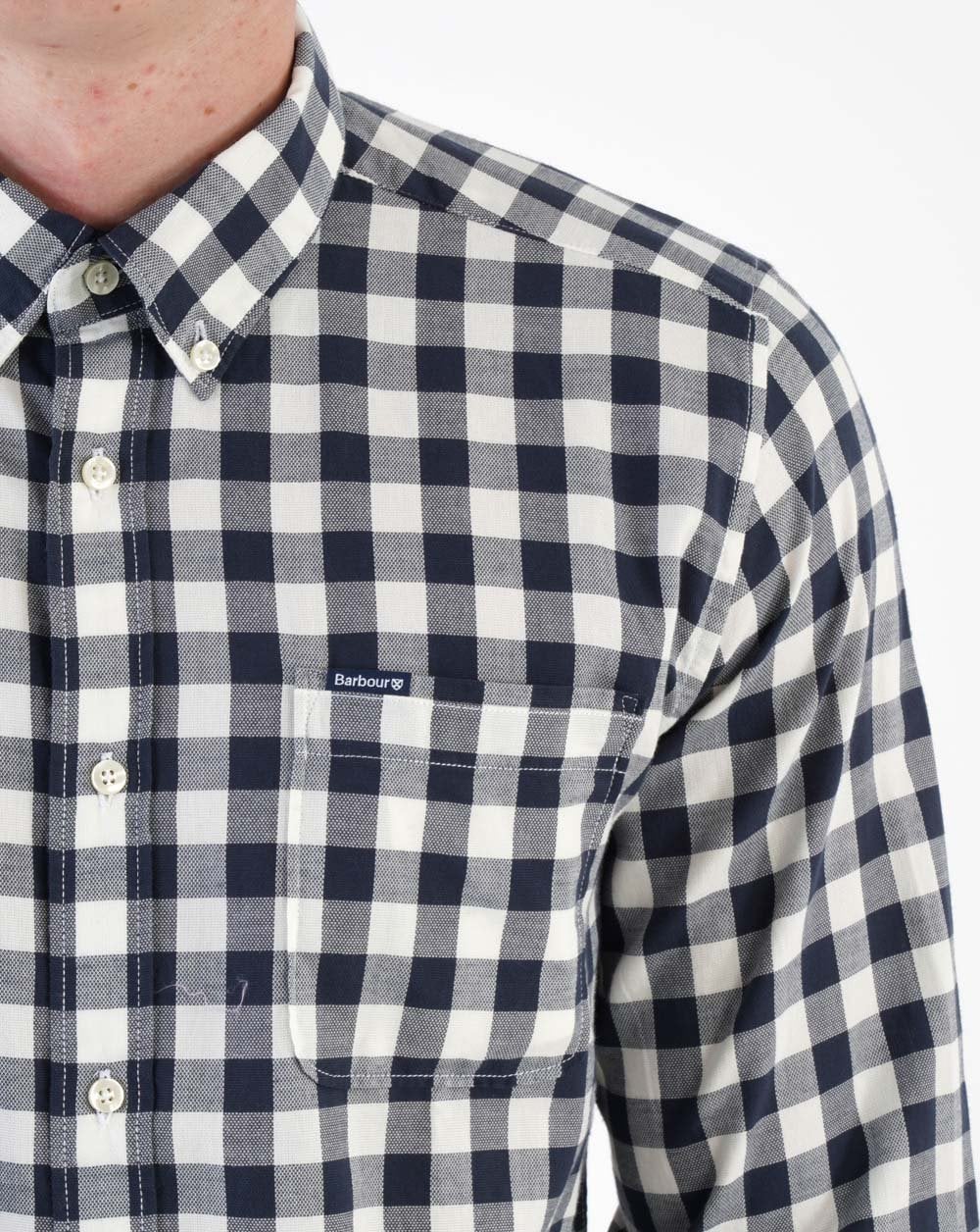 Barbour Drover Tailored Fit Shirt Navy - Image 2