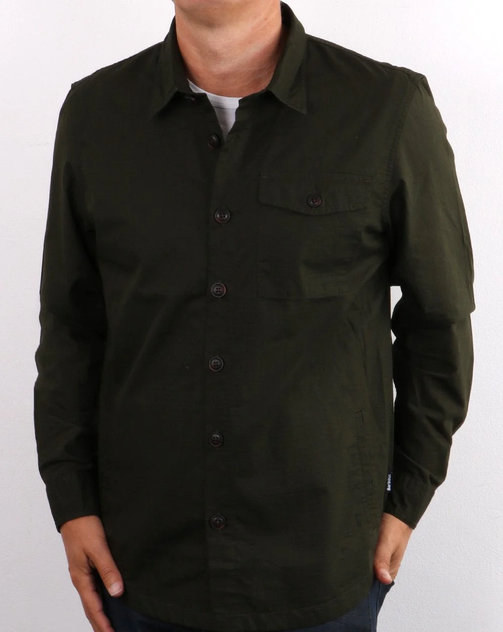 Barbour Durban Overshirt Dark Green - Image 4
