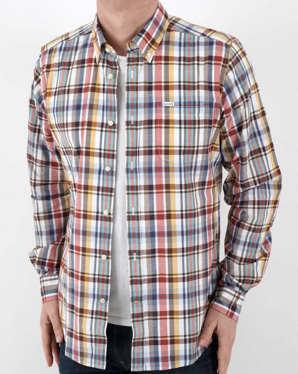 Barbour Elmwood Tailored Shirt White Check - Image 4