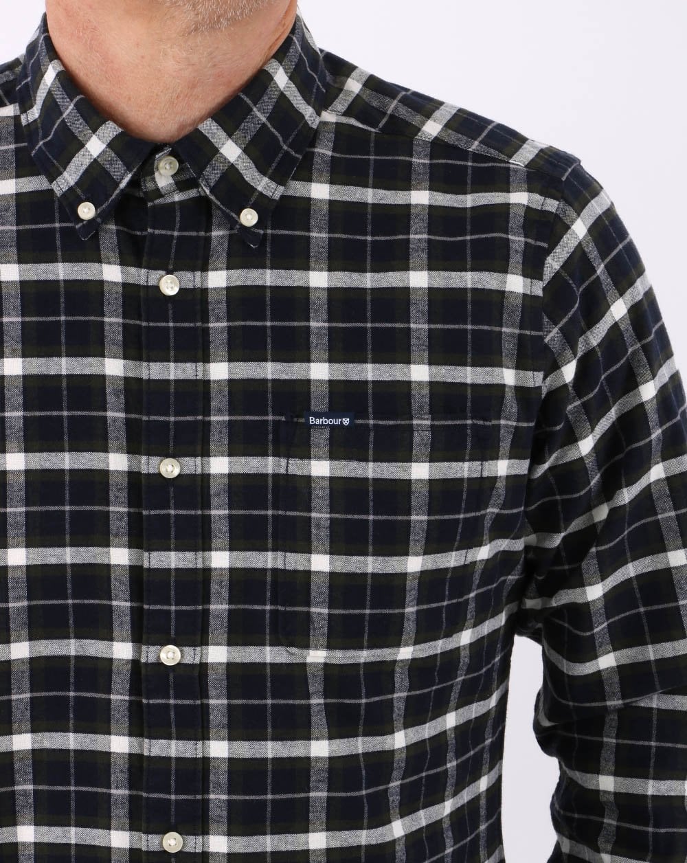 Barbour Fellfoot Check Shirt Dark Navy - Image 2