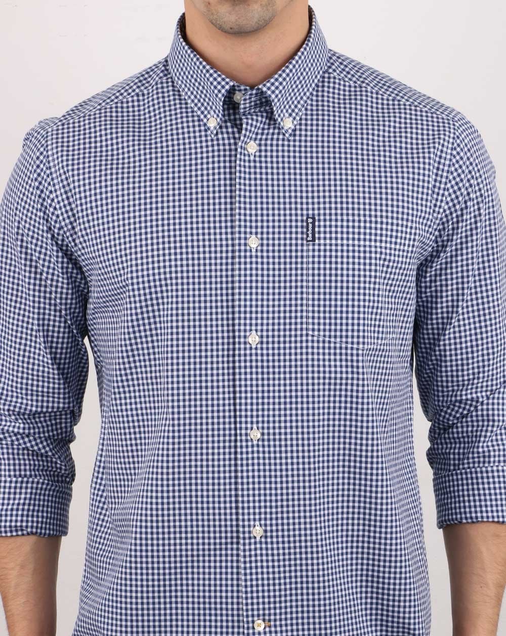 Barbour Gingham Shirt Blue - Image 4