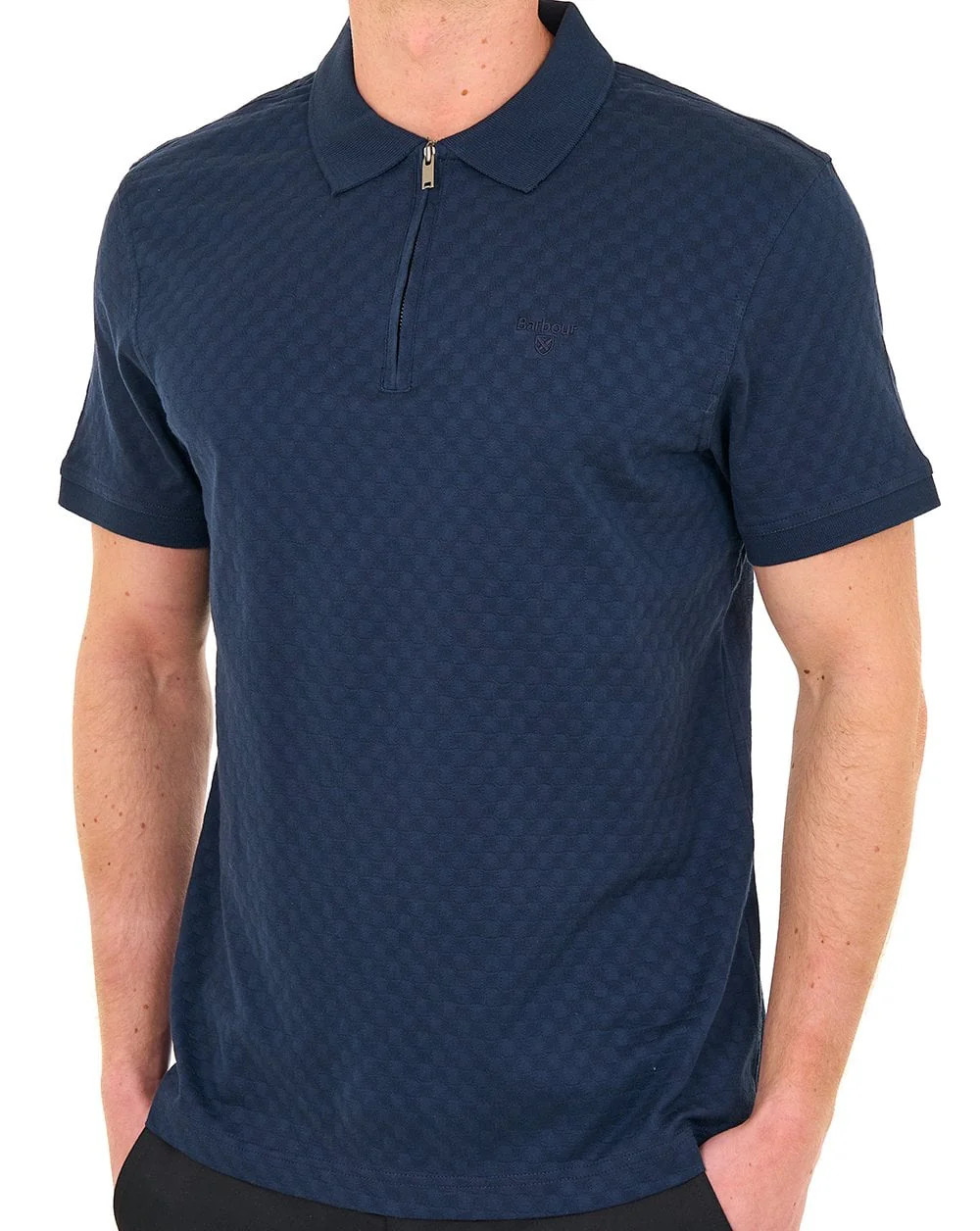 Barbour Hockham Tailored Polo Navy - Image 2