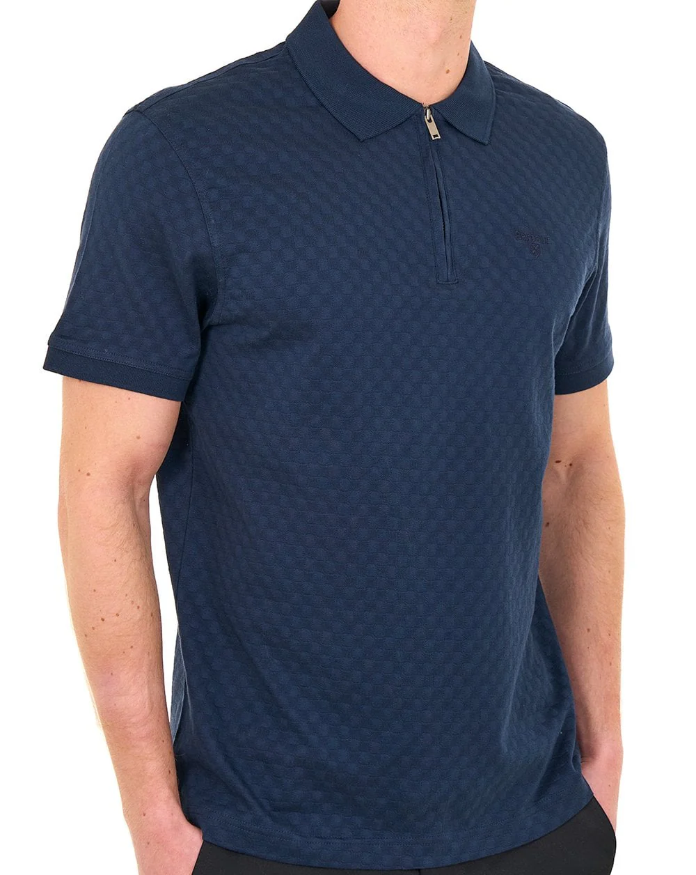 Barbour Hockham Tailored Polo Navy - Image 3