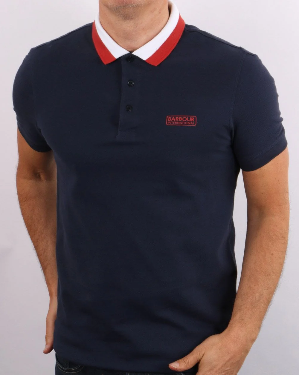 Barbour International Ampere Polo Shirt Dress Blue - Image 4