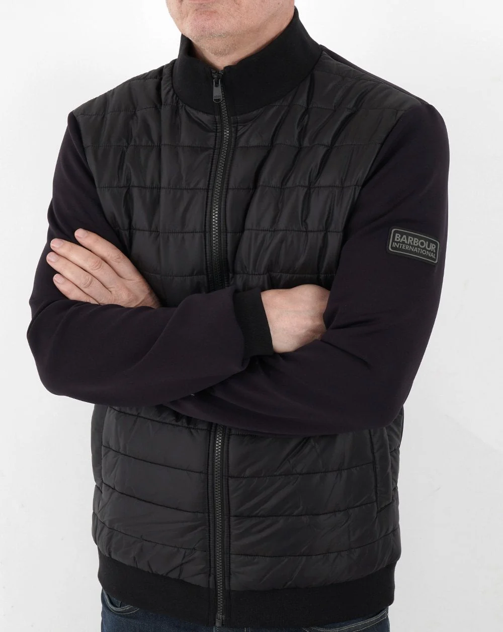 Barbour International Baffle Zip Thru Sweat Black - Image 2