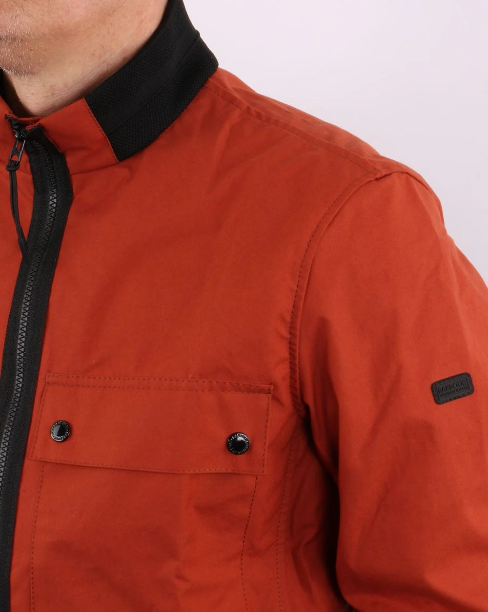 Barbour International Belsfield Casual Jacket Clay Red - Image 5