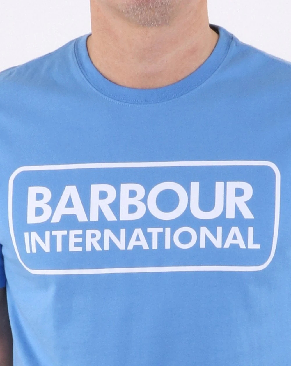 Barbour International Block Logo T-shirt Blue - Image 3