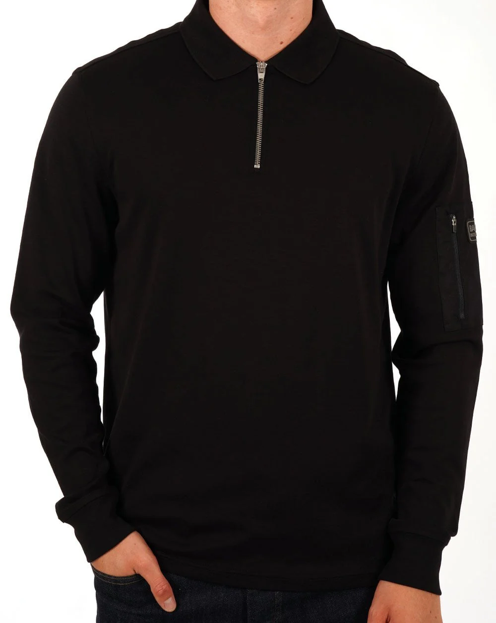 Barbour International Breaker LS Polo Shirt Black