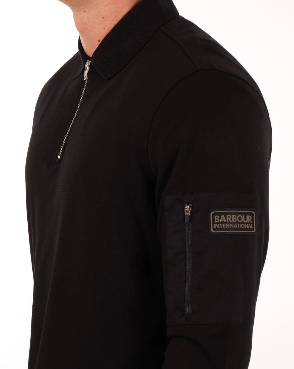 Barbour International Breaker LS Polo Shirt Black - Image 2