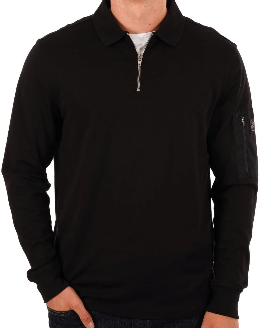 Barbour International Breaker LS Polo Shirt Black - Image 3
