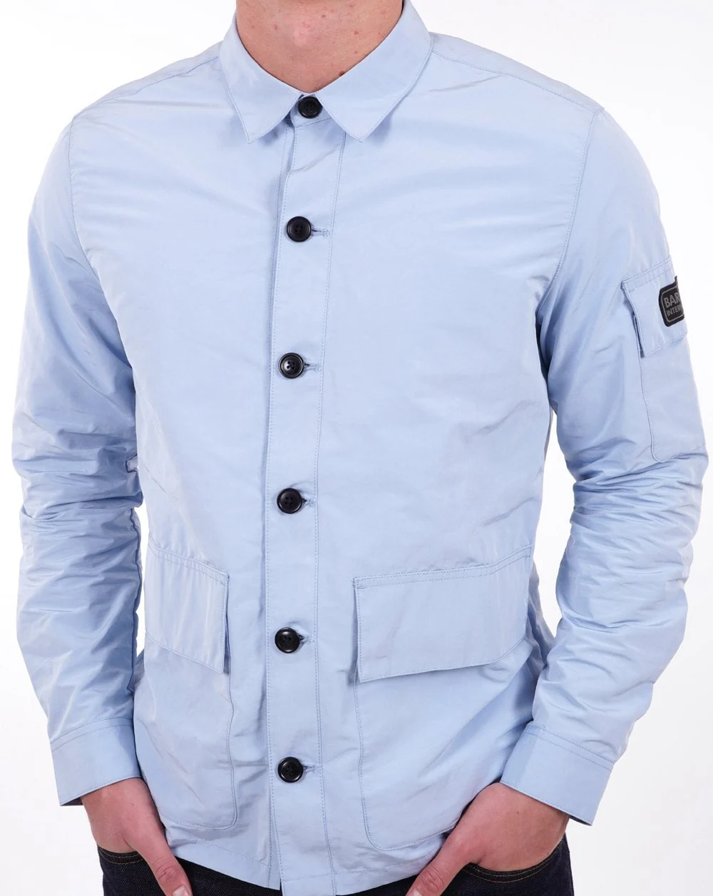 Barbour International Circuit Overshirt Chambray Blue - Image 3