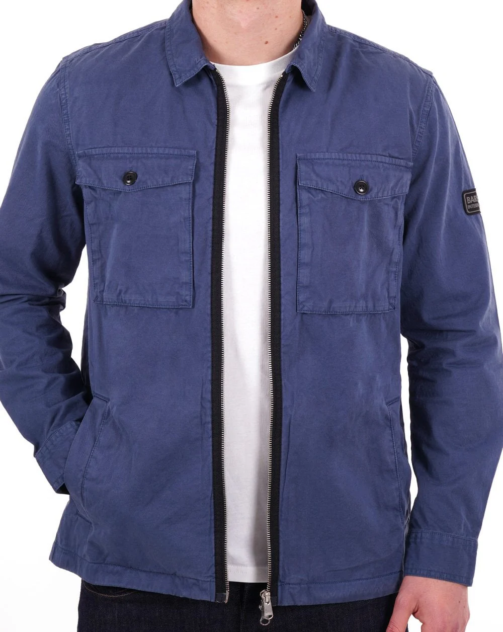 Barbour International Cloud Overshirt Dark Denim - Image 4