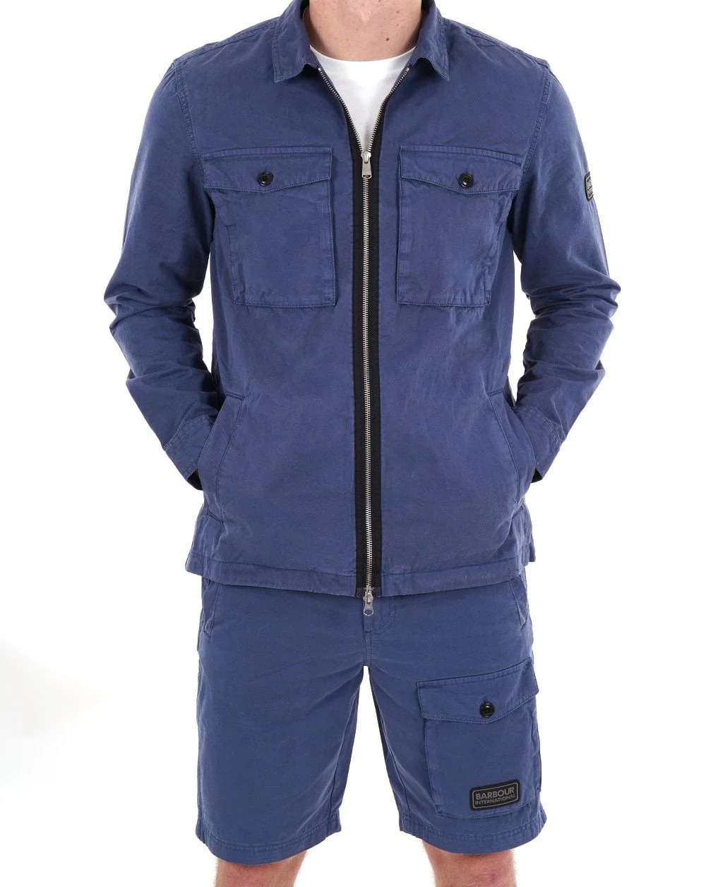 Barbour International Cloud Overshirt Dark Denim - Image 5