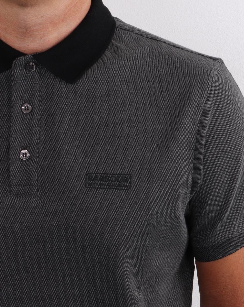 Barbour International Contrast Polo Black - Image 2