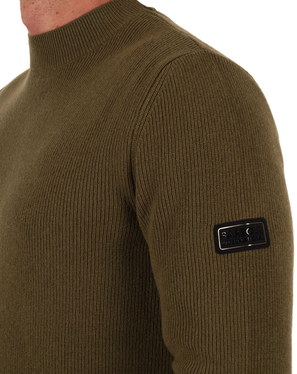 Barbour International Crawley Jumper Bleached Olive - Image 2