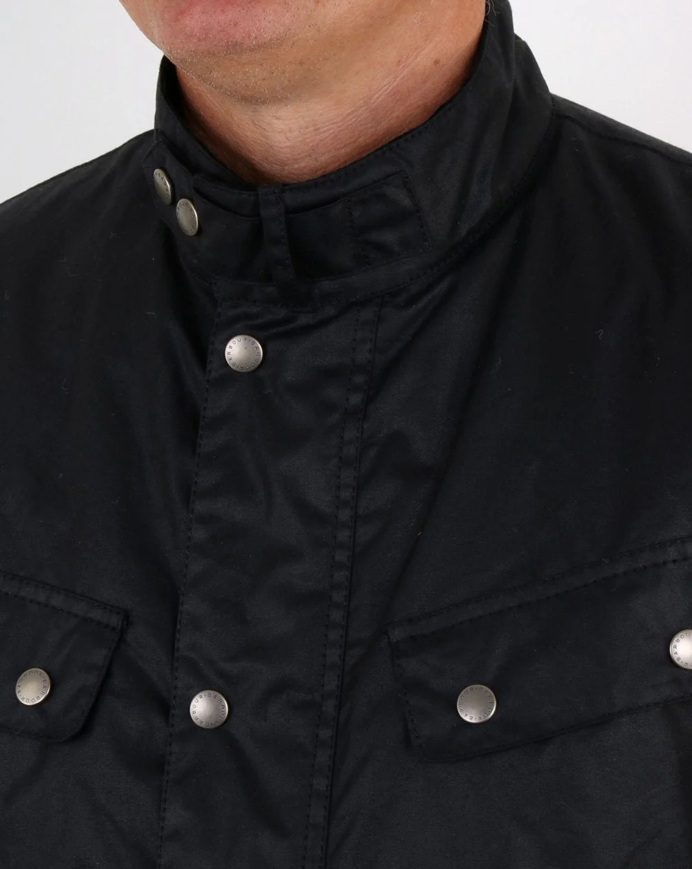 Barbour International Duke Wax Jacket Black - Image 2