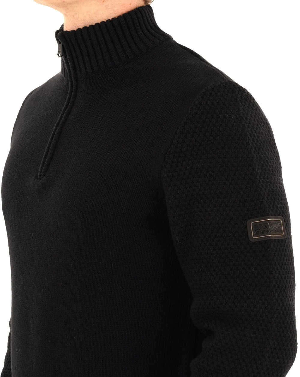 Barbour International Enfield 1/4 Zip Jumper Black - Image 2