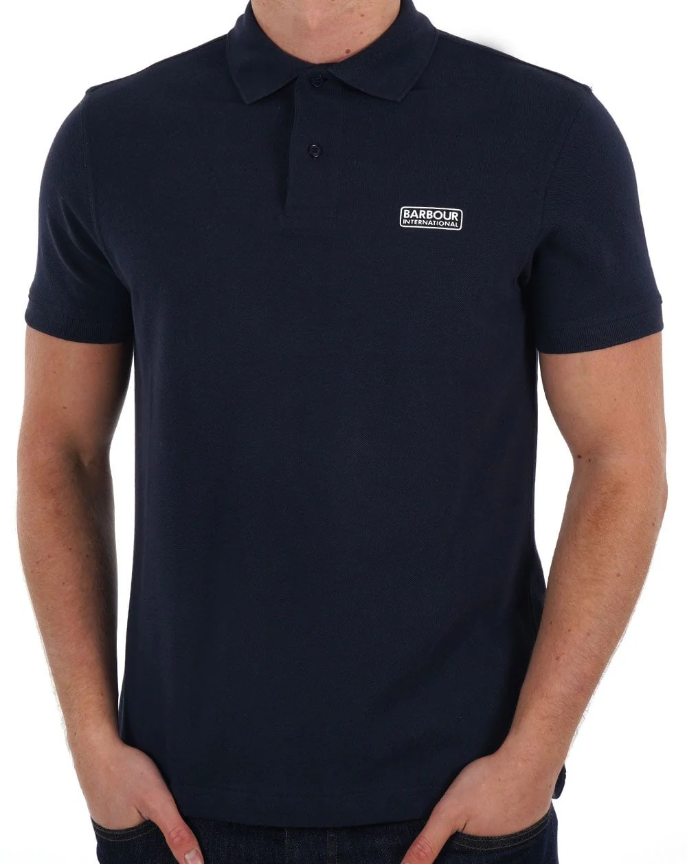 Barbour International Essential Polo Navy - Image 3
