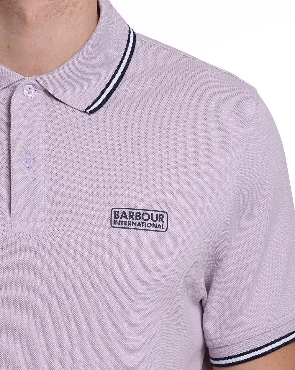 Barbour International Evan Tipped Polo Shirt Thistle - Image 3