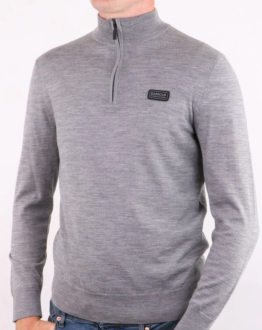 Barbour International Half Zip Merino Anthracite Marl