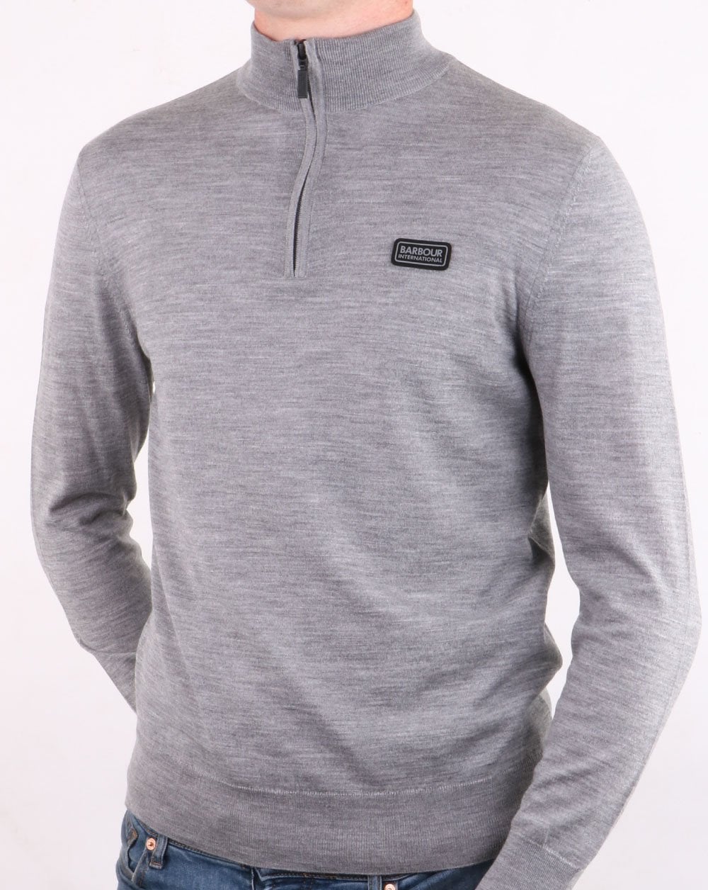 Barbour International Half Zip Merino Anthracite Marl - Image 2