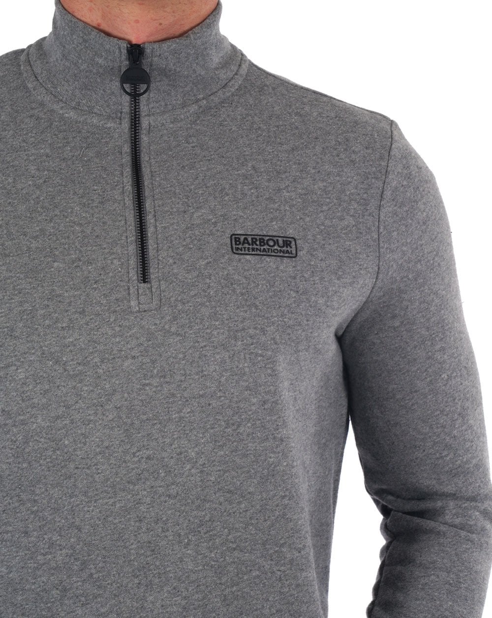 Barbour International Half Zip Sweatshirt Grey Marl - Image 2