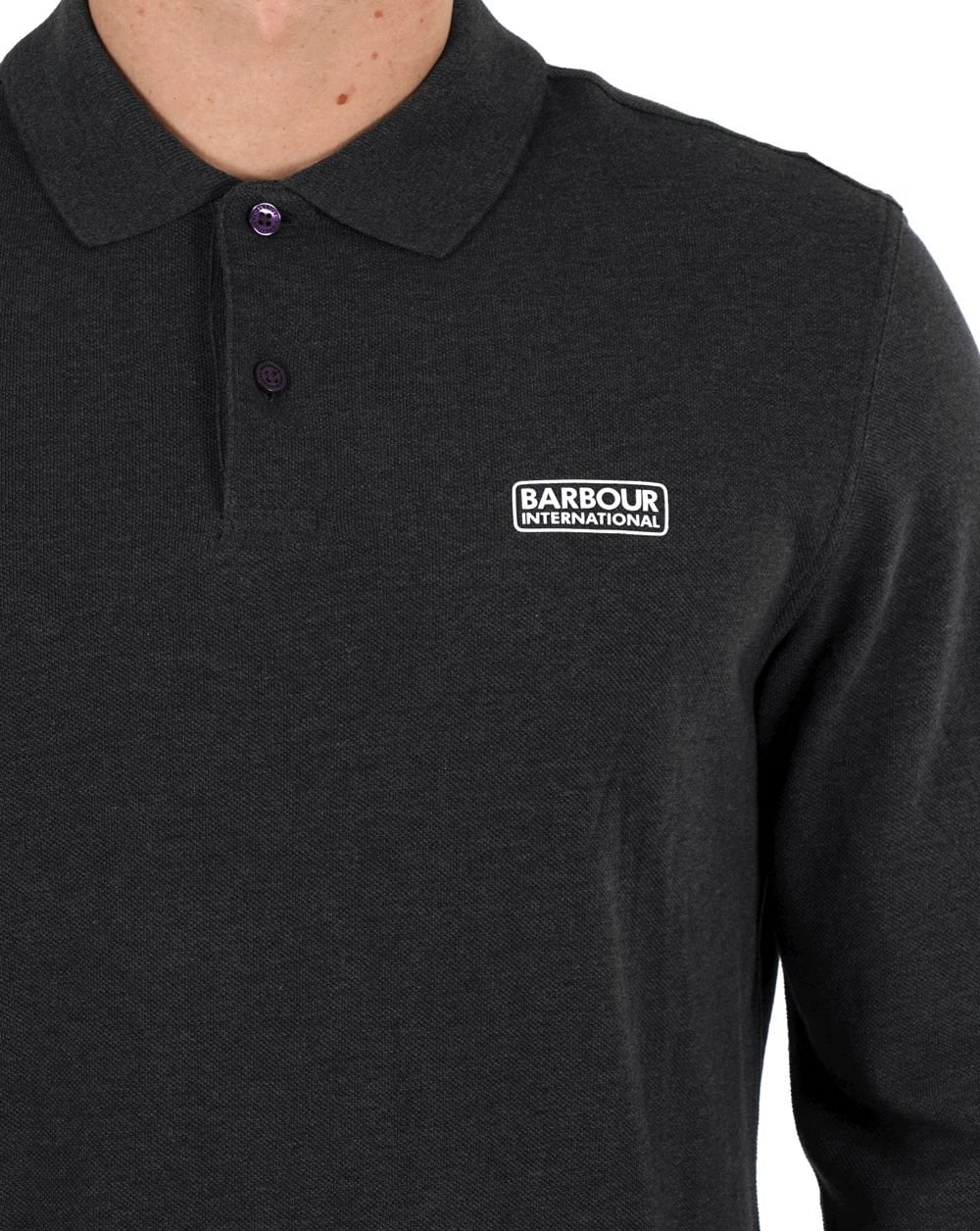Barbour International Long Sleeve Polo Asphalt Marl - Image 2