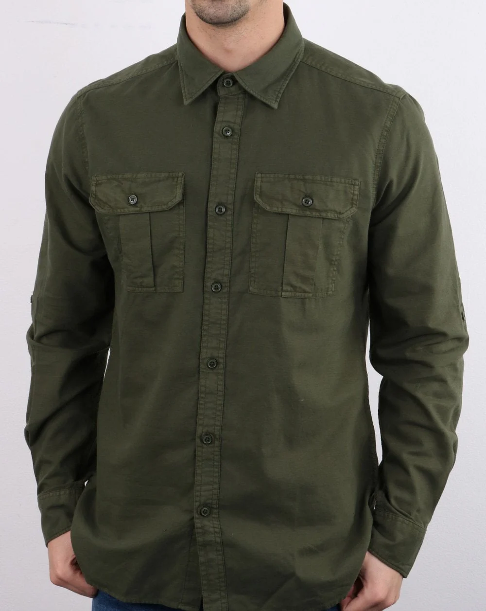 Barbour International Manifold Shirt Khaki Green - Image 2