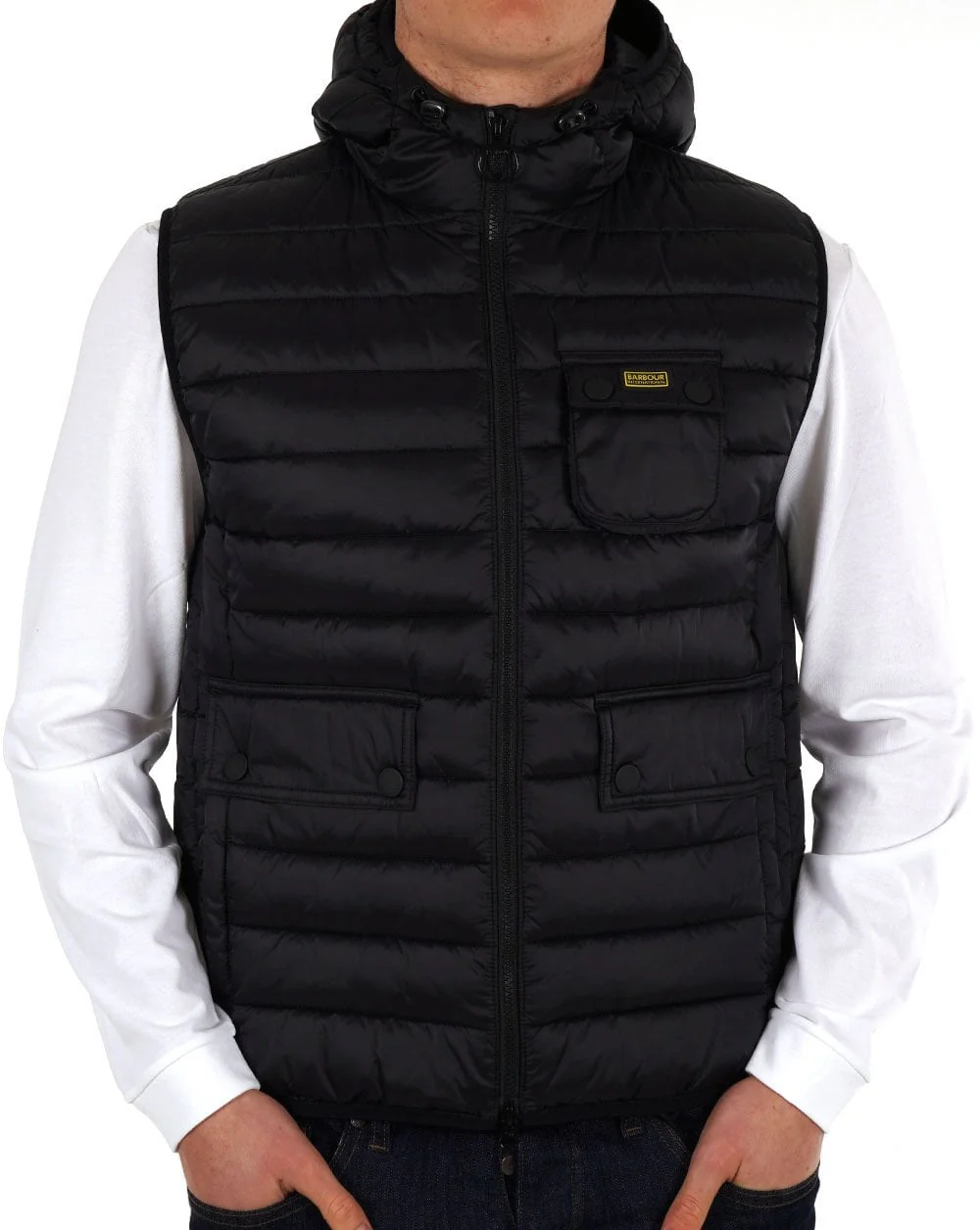 Barbour International Ousten Hooded Gilet Black