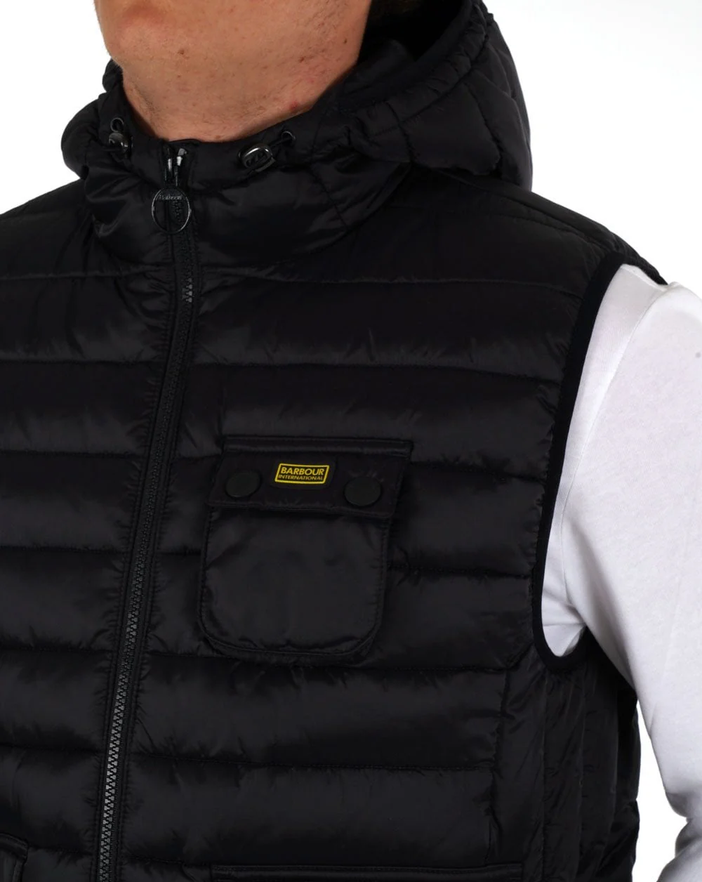 Barbour International Ousten Hooded Gilet Black - Image 2