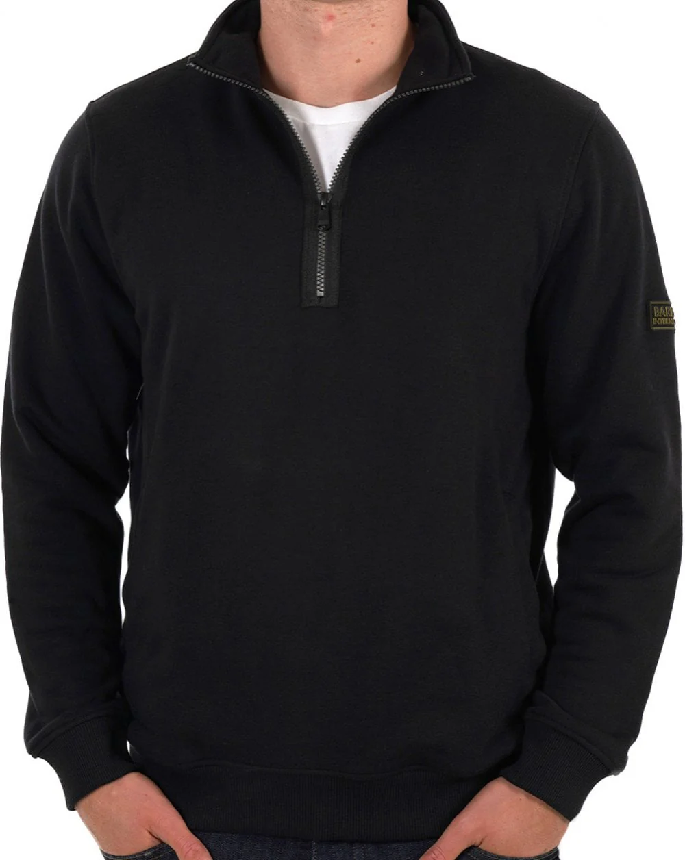 Barbour International Outline Funnel Neck Sweatshirt Black