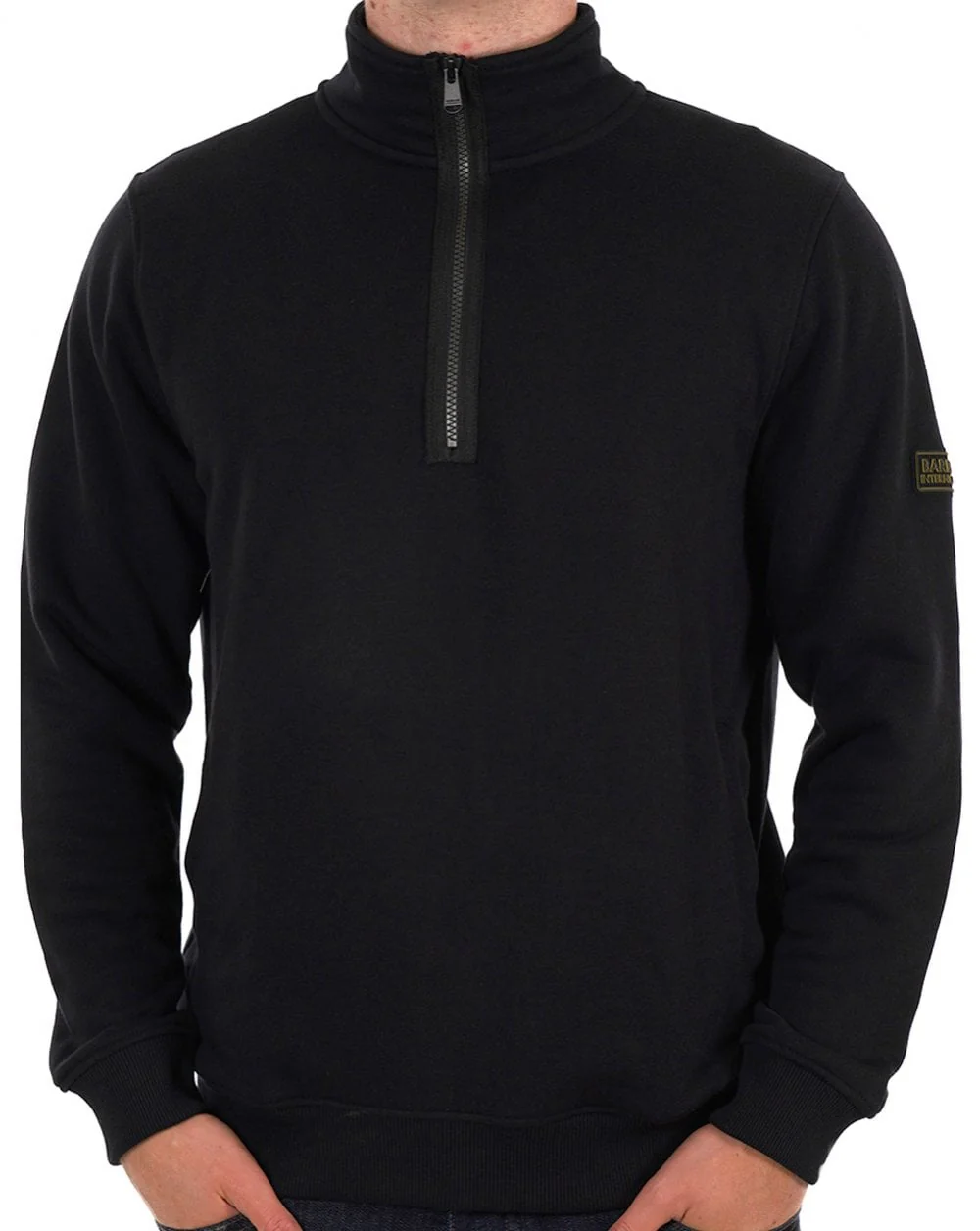 Barbour International Outline Funnel Neck Sweatshirt Black - Image 3